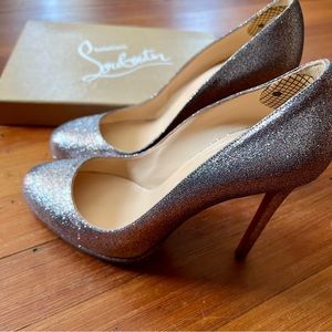 ✨Christian Louboutin Neofilo Glitter Pumps, Size 40, 120mm / 4.5” Heels